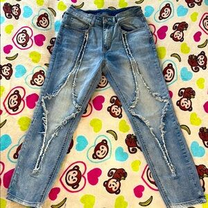 Distressed Light Blue Jeans